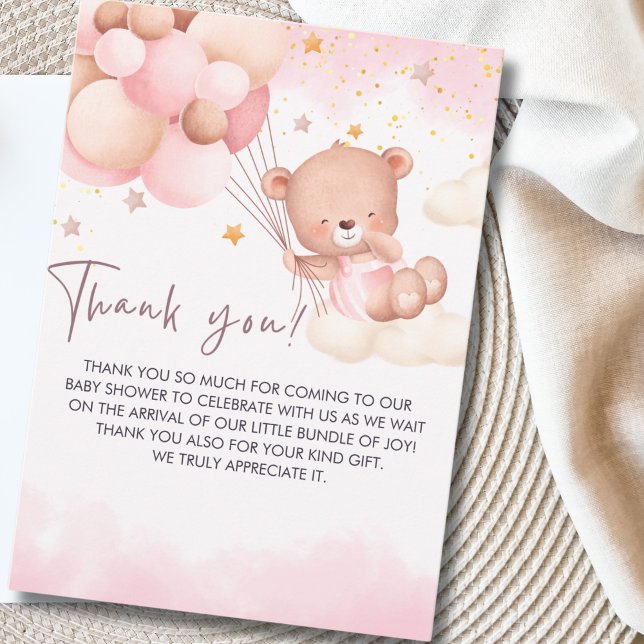 Carte De Remerciements We Can Bearly Wait Cute Bear Baby Shower (Créateur téléchargé)
