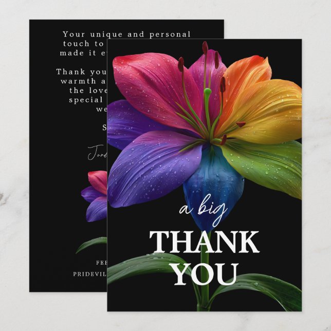 Carte De Remerciements 🌈 Wedding budget  (Devant / Derrière)