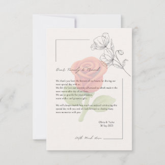 Carte De Remerciements Wedding card