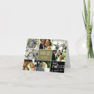 Carte De Remerciements Wedding Collage Thank You Card