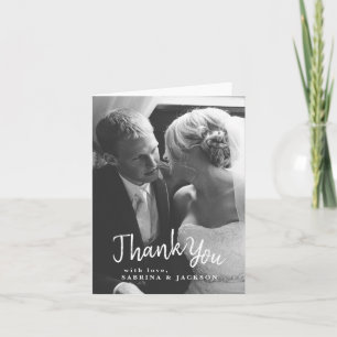 Carte De Remerciements Wedding Heart Photo    Thank You