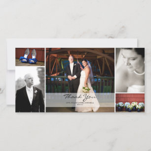Carte De Remerciements Wedding Photo Collage