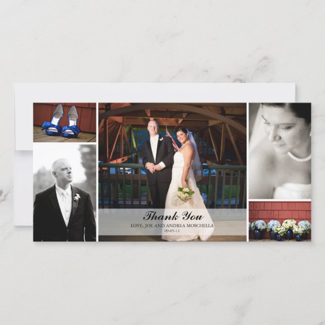 Carte De Remerciements Wedding Photo Collage (Devant)