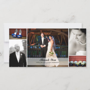 Carte De Remerciements Wedding Photo Collage