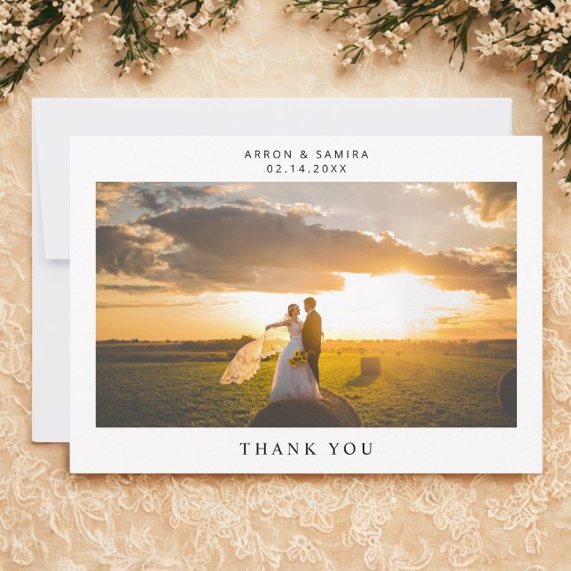 Carte De Remerciements Wedding Photo Simple Landscape Thank You Card (Créateur téléchargé)