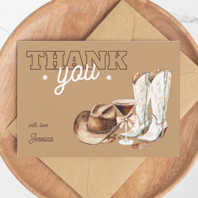 Carte De Remerciements Western Cowgirl Dirty Thirty 30th Birthday Party (Western Cowgirl Dirty Thirty 30th Birthday Party Thank You Card)