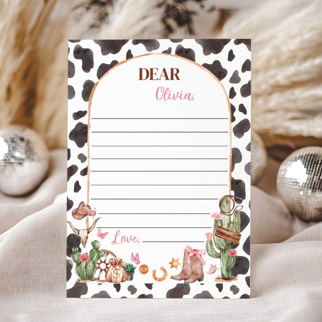 Carte De Remerciements Western Cowgirl Time Capsule Note Message Card (Créateur téléchargé)