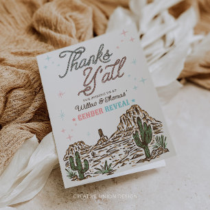 Carte De Remerciements Western Genre Reveillez Cowboy ou Cowgirl