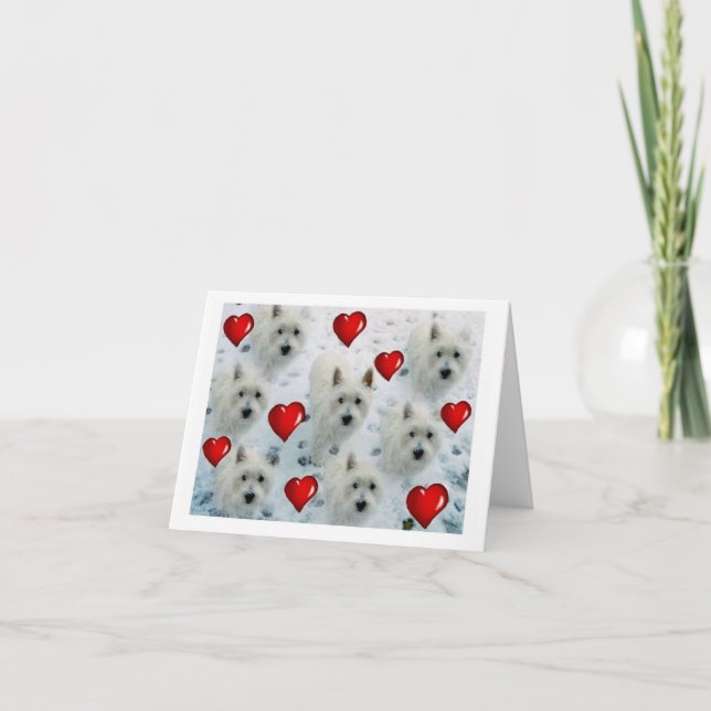 Carte De Remerciements Westie Hearts notecard thankyou birthday etx. (Devant)