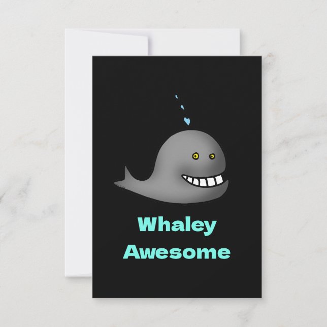 Carte De Remerciements Whaley Awesome Funny Whale Pun Design (Devant)