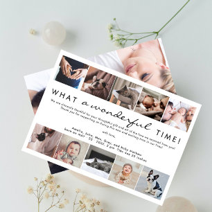 Carte De Remerciements What a Wonderful Time Photo Collage Nouveau bébé
