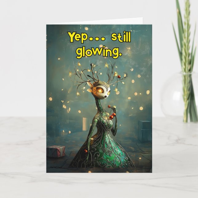 Carte De Remerciements *~* Whimsical 33 Glow Funny Magical Christmas AP97 (Devant)