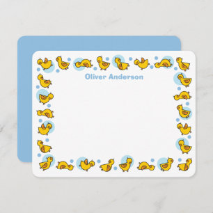 Carte De Remerciements Whimsical Baby Ducklings Duckies Baby shower bleu