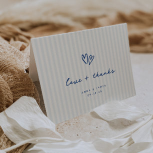Carte De Remerciements Whimsical Blue Hearts Photo Mariage