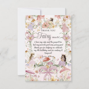 Carte De Remerciements Whimsical Cute Fairies Anniversaire Jardin Fleur s