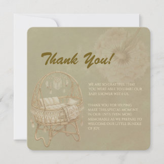 Carte De Remerciements Whimsical Dandelion Baby Shower card