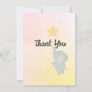 Carte De Remerciements Whimsical Elephant Welcome Baby