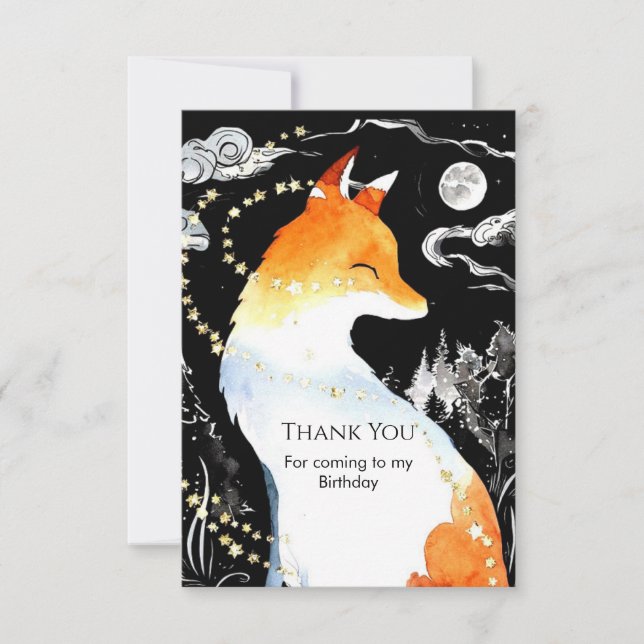 Carte De Remerciements Whimsical Fun Fox anniversaire (Devant)