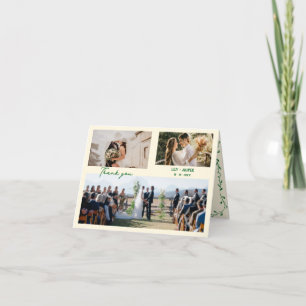 Carte De Remerciements Whimsical Green Mariage méditerranéen