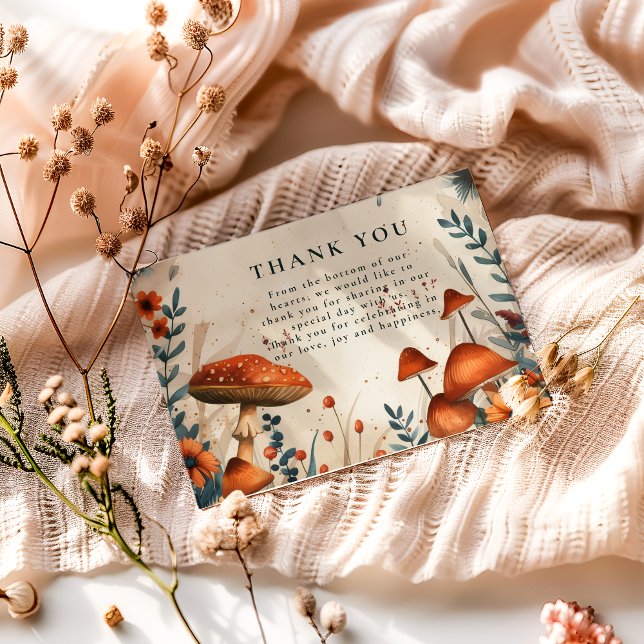 Carte De Remerciements Whimsical Mushroom Forest Wedding (Créateur téléchargé)