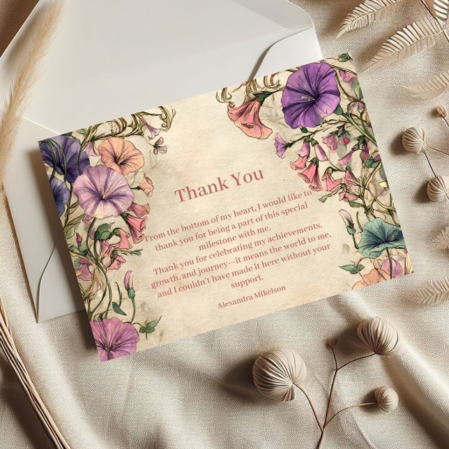 Carte De Remerciements Whimsical Pastel Wildflower Sweet 16 (Créateur téléchargé)