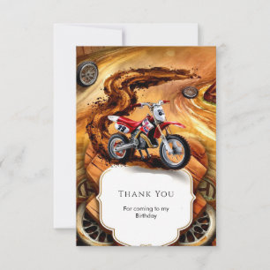 Carte De Remerciements Whimsical Simple Motorcycle Anniversaire