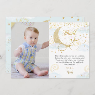 Carte De Remerciements Whimsical Twinkle petit étoile bleu photo d'annive