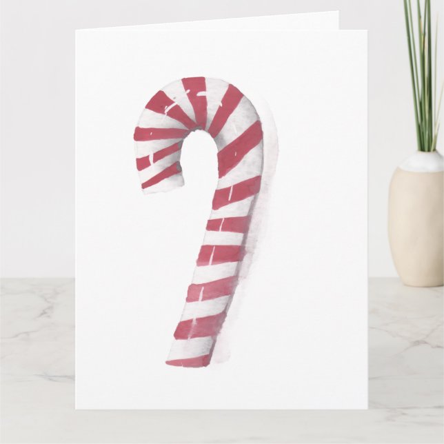 Carte De Remerciements Whimsical Watercolor Peppermint Candy Cane (Devant)