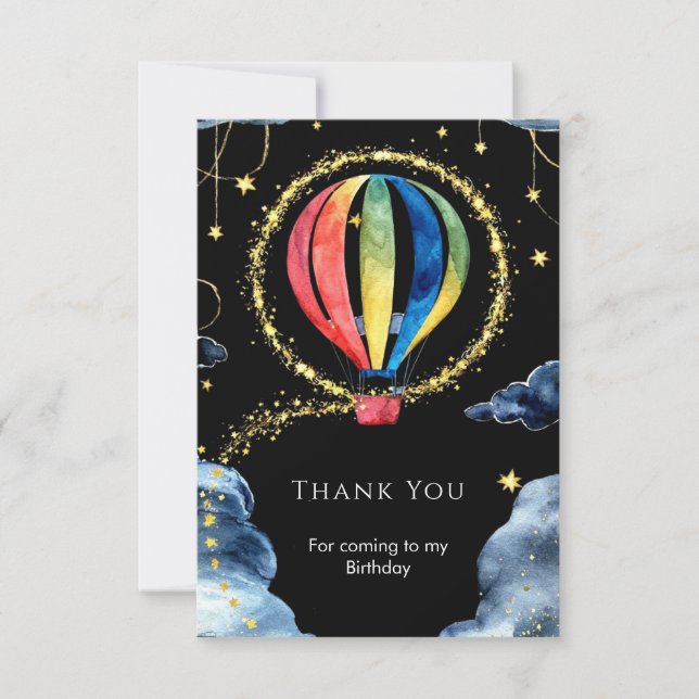 Carte De Remerciements Whimsman Adventure Hot Air Balloon Anniversaire (Devant)