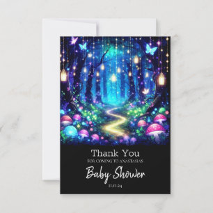 Carte De Remerciements Whimsy Elegant Baby shower forestier enchanté