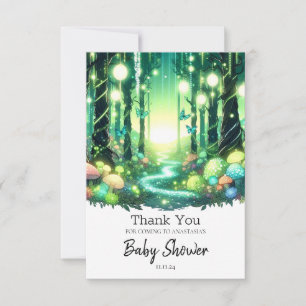 Carte De Remerciements Whimsy Magique Baby shower forestier enchanté