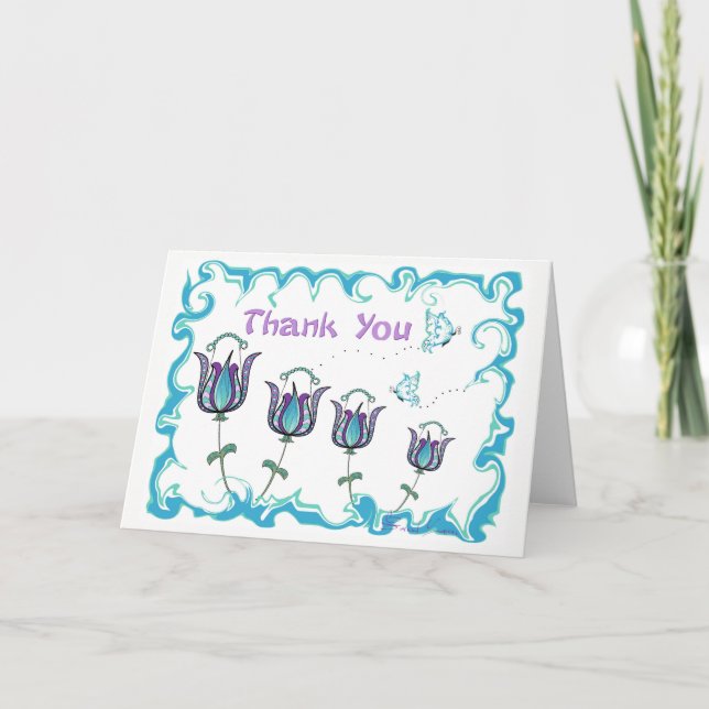 Carte De Remerciements Whimsy Tulips (Devant)