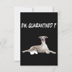 Carte De Remerciements Whippet Dog Ew Quarantiné Chien Portant Un Masque