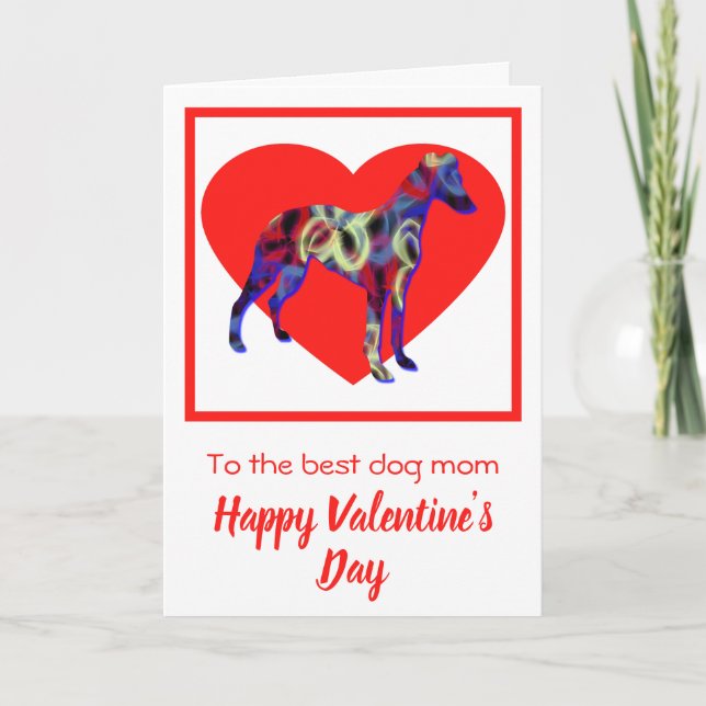 Carte De Remerciements Whippet / Greyhound italien Red Valentine's Day (Devant)