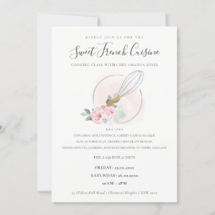 Carte De Remerciements Whisk Bois Floral Boulangerie Cuisine Classe Invit