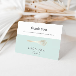 Carte De Remerciements Whisk Mint & Gold Boulangerie ou traiteur