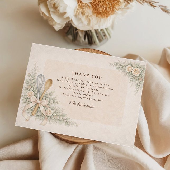Carte De Remerciements Whisked Away Rustic Baking Bridal Shower (Créateur téléchargé)