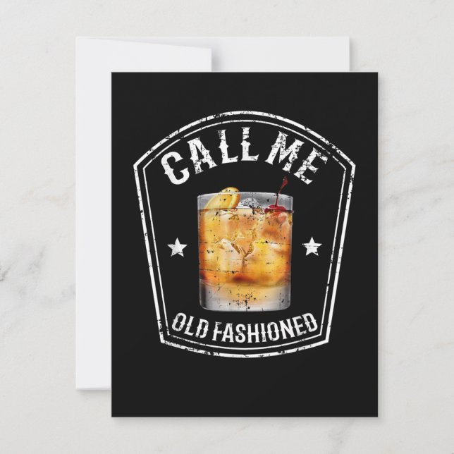 Carte De Remerciements Whiskey Calls Me Old Fashioned (Devant)