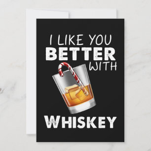 Carte De Remerciements Whiskey Lover   Je T'Aime Mieux Avec Whiskey