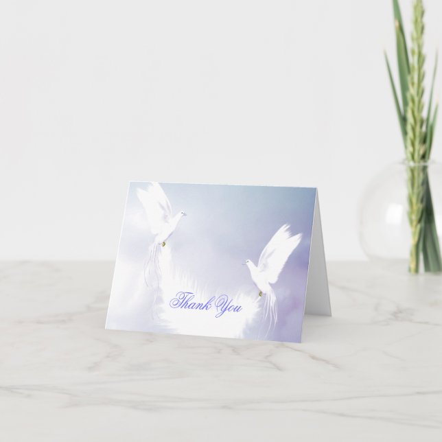 Carte De Remerciements White Doves Thank You Card (Devant)
