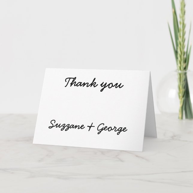 Carte De Remerciements White Simple  Thank You Card (Devant)