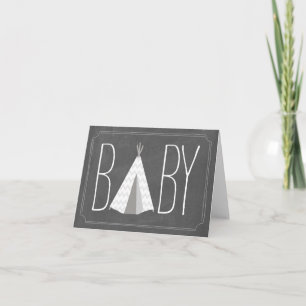 Carte De Remerciements White Tipi Baby Card - Chalk