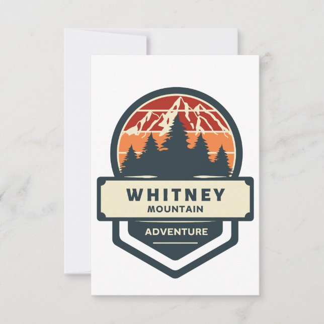 Carte De Remerciements Whitney mountain peak climbing and hiking (Devant)