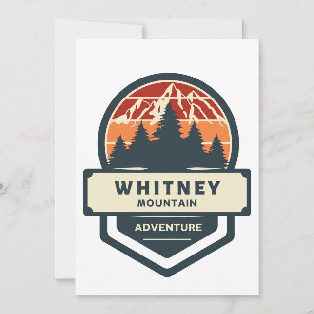 Carte De Remerciements Whitney mountain peak climbing and hiking (Devant)