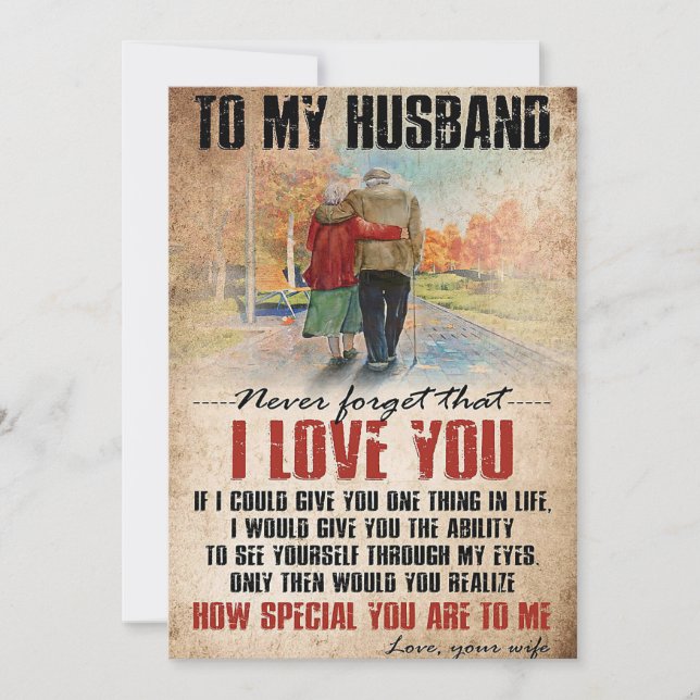 Carte De Remerciements Wife Art To My Husband Never Forget (Devant)