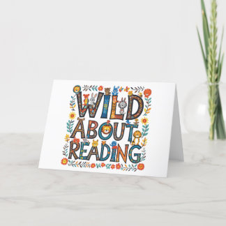 Carte De Remerciements Wild About Reading Cute Jungle Animaux Livre Lover