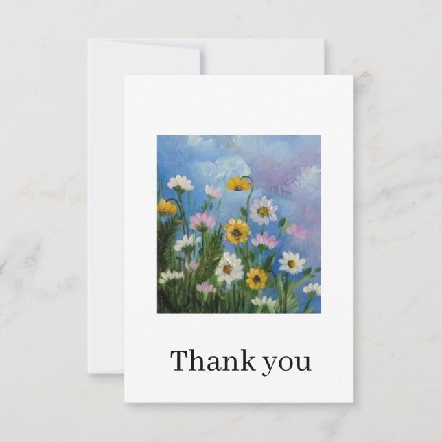 Carte De Remerciements Wild daisies Thank you card (Devant)