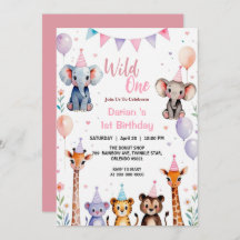 Wild One Cute Animaux Ballons filles 1er anniversa
