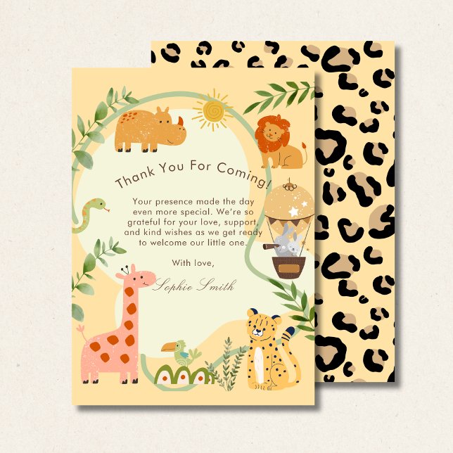 Carte De Remerciements Wild Safari Adventure Awaits Baby Shower (Créateur téléchargé)