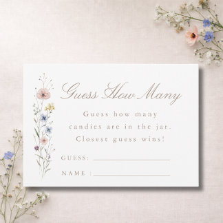 Carte De Remerciements Wildflower Baby Shower Game Guess How Many Card